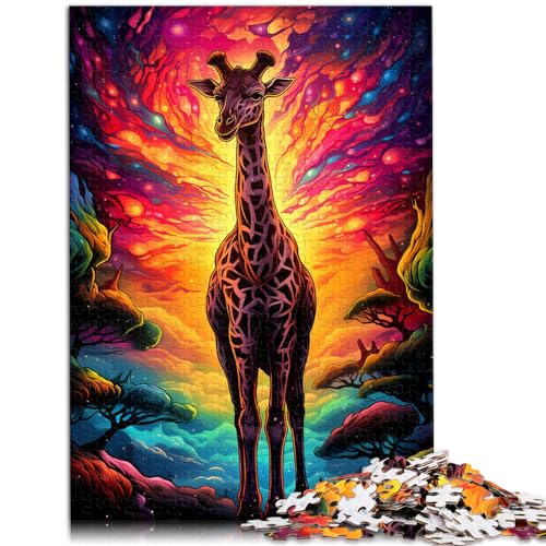 Puzzlespiele Buntes Giraffen-Puzzle 1000 Teile Puzzle für Erwachsene Holzpuzzle Jedes Teil ist einzigartig - Anspruchsvolles Familienspaßspiel 1000 Teile (50 x 75 cm)