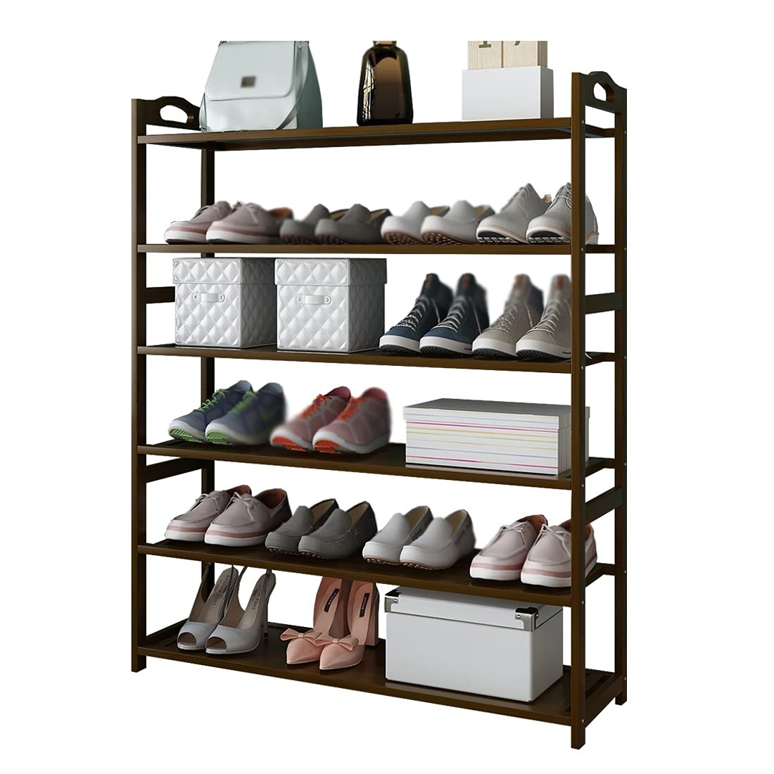 CNBYDK UWEREBFM Schuhregal Schuhregal 6-lagiges Schuhregal Küchengeschirr-Aufbewahrungsregal Schlafzimmer Wohnzimmer Korridor Schuhwechselregal Schuh-Organizer-Rack Schuhaufbewa