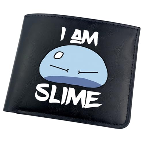 RYNDEX That Time I Got Rein-carn-ated As a Slime Anime-Geldbörsen, Bifold Kleiner Geldbeutel, PU-Leder Geldbörse Brieftasche Wallet(Color:Black 2)