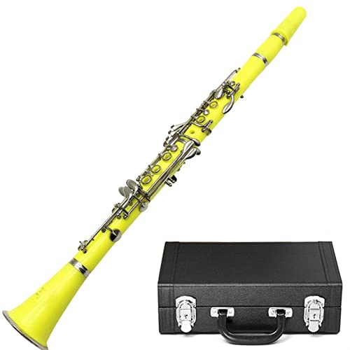 B Flache Klarinette Weiße Klarinette Farbe Klarinette Musikinstrument Anfänger Klarinette (Color : Yellow1)