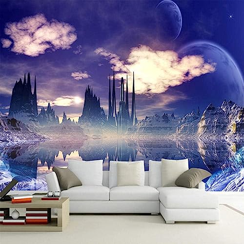 Traumschloss 3D Tapete Poster Restaurant Schlafzimmer Wohnzimmer Sofa TV Dekorative Wand-300cm×210cm