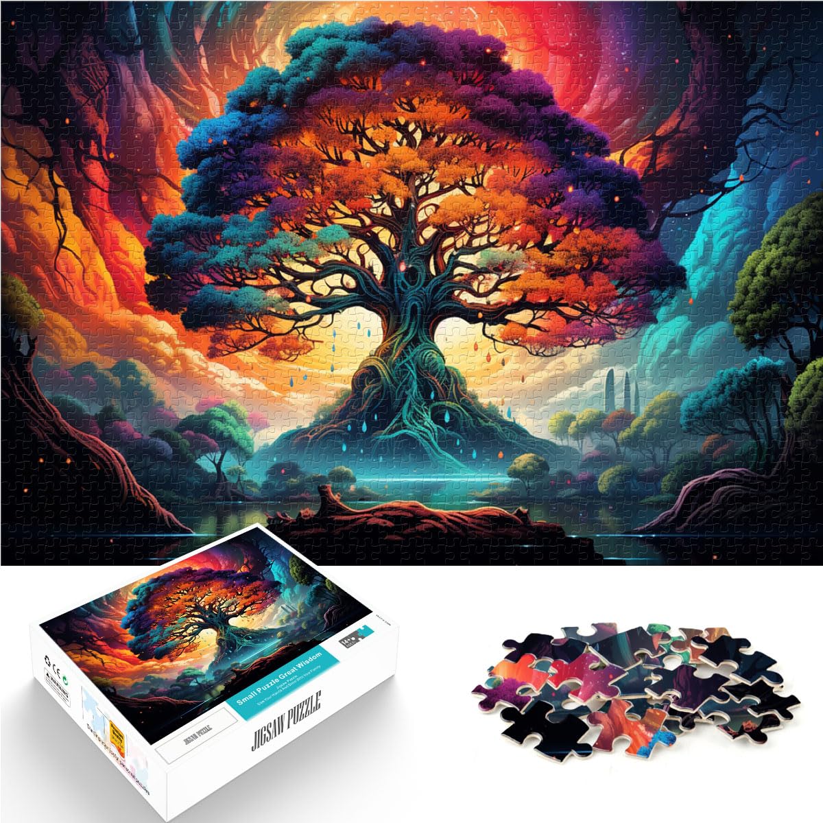 Spielzeug-Puzzle Fantasie-Baum des Lebens Puzzle 1000 Teile Puzzle Holzpuzzle Spielzeug Puzzle Lernspiele Stressabbau Puzzle 1000 Teile (50x75cm)