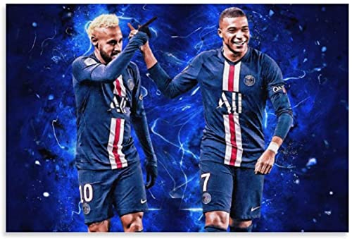 5D Diamant Painting Set FüR Erwachsene Und Kinder Fußballspieler Kylian Mbappe X Neymar Star Poster DIY Diamond Painting Kristall Strass Diamant Stickerei GemäLde 11.8"x15.7"(30x40cm) Kein Rahmen