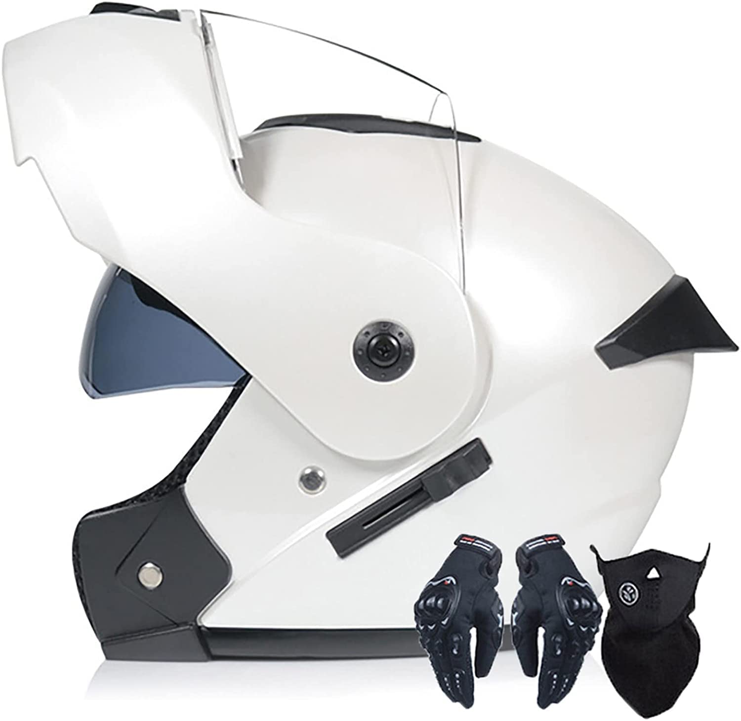 Damen Herren Motorradhelm Klapphelm Modularer Motorrad-Scooter-Integralhelm,Hochklappbarer Motorradhelm Mit Doppelvisier Sturzhelm,DOT/ECE-Zertifiziert (Color : G, Größe : L=59-60cm)