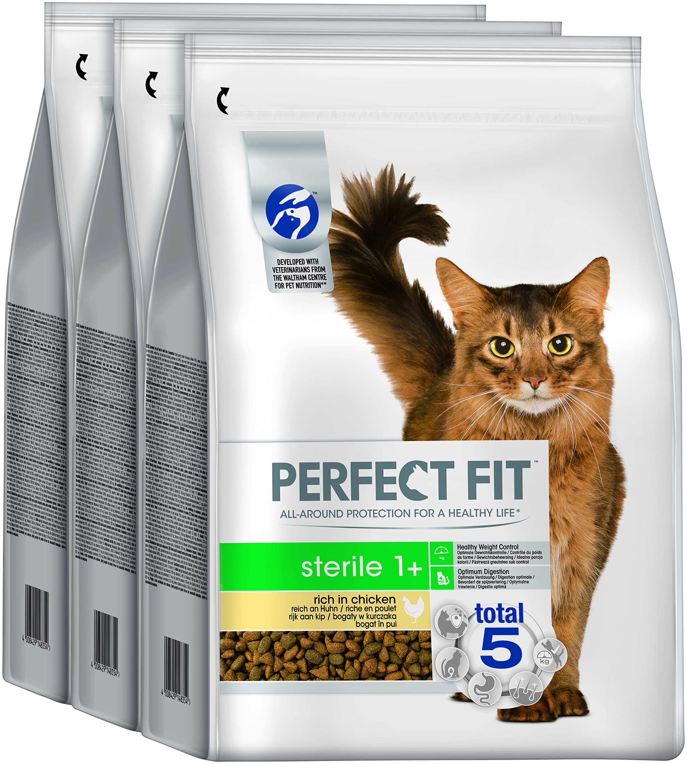 PERFECT FIT Katze Beutel Sterile Adult 1+ mit Huhn 3 x 2,8kg