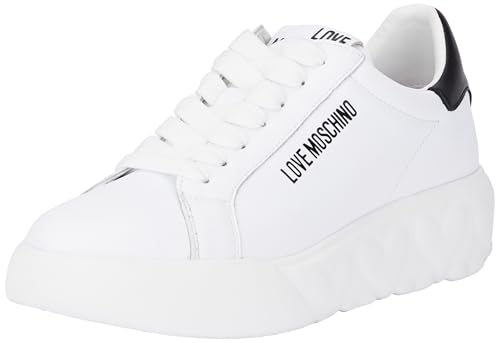 Love Moschino Damen Ja15034g1lia110a Sneaker, Weiss SCHWARZ, 42 EU