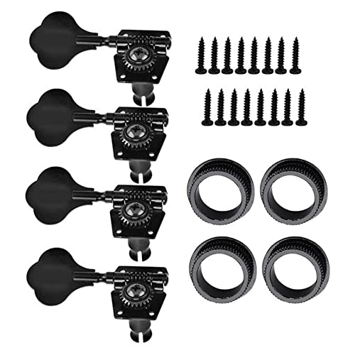 4-saitige Open Gear Bass Tuners Stimmwirbel Schlüssel Mechaniköpfe für Bassgitarre Gitarre Stimmung (Farbe: 4L Schwarz)