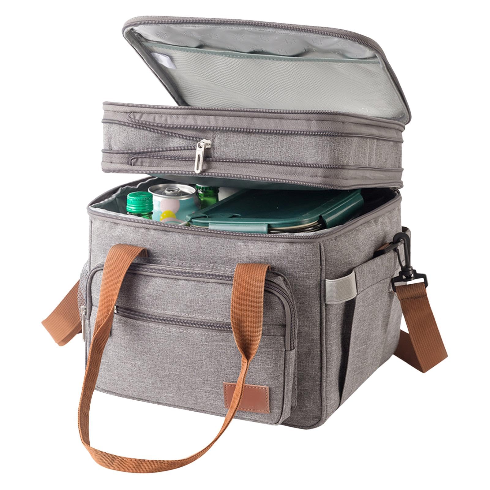 Kühltasche, Reisekühltasche - Auslaufsichere Lunch-Kühl- und Wärmetasche,Isolierter Soft Cooler, große Faltbare Kühltasche, Lunch-Kühler für Picknick, Strand, Arbeit, Ausflug, 18 l