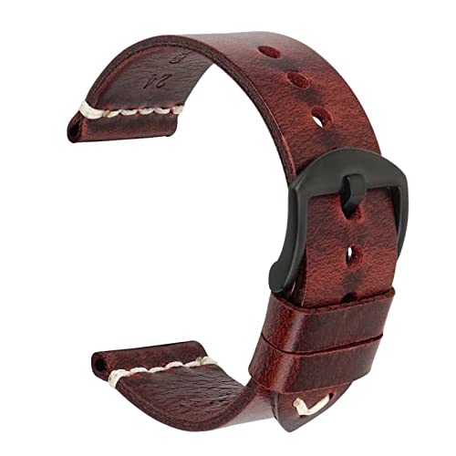 NEYENS Handgefertigtes Uhrenarmband aus Rindsleder, Vintage-Stil, 20 mm, 21 mm, 22 mm, 23 mm, 24 mm, 24 mm, Achat