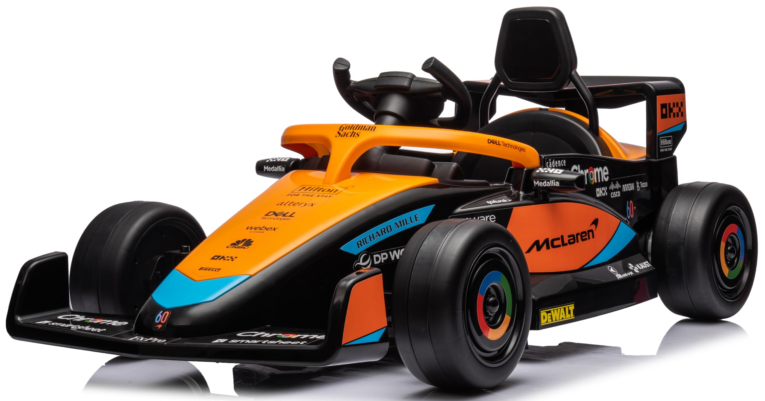 McLaren Kinder Elektroauto, Elektro Kinderauto im Alter von 3 bis 5 Jahre, MP3-Player, Fernbedienung, Federung (Orange)