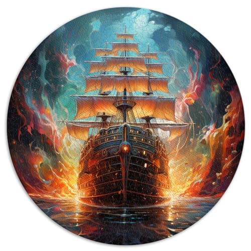 Puzzles Geschenke Spielzeug Piratenboot bunte 1000-teilige Puzzles für Erwachsene 67,5 x 67,5 cm Spielspielzeug ganze Familie und dieses