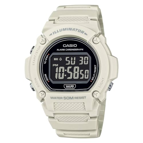 Casio Digitaluhr Unisex mit weißem Kunstharz-Armband W-219HC-8BVDF, Armband, Band, Gurt