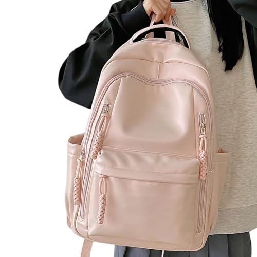 Trendiger Unisex Rucksack Aus Weichem PU Leder Für Den Täglichen Gebrauch Großer Stauraum College Büchertasche Praktischer Laptop Reise Tagesrucksack