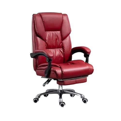 Zhaoj24-05 Bürostuhl Ergonomischer Bürostuhl, bequemer, langlebiger Sitzstuhl, Liegestuhl, Computerstuhl, Drehstuhl, Heimschreibtischstuhl, Business-Stuhl Schreibtischstuhl(Red)