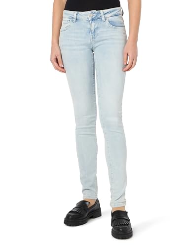 LTB Jeans Damen Jeanshose Nicole - Jeans Damen mit Reißverschluss und einfachen 5 Taschen, Flacher Vorderseite und mittlerer Taille aus Baumwollmischung - Hell Blau Größe 34/30