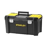 Stanley Werkzeugbox / Werkzeugkasten (19", 48.2x25.4x25cm, Beladung bis zu 8kg, Werkzeugkoffer mit Metallschließen, Organizer mit entnehmbarer Trage, robuster Koffer aus Kunststoff) STST1-75521