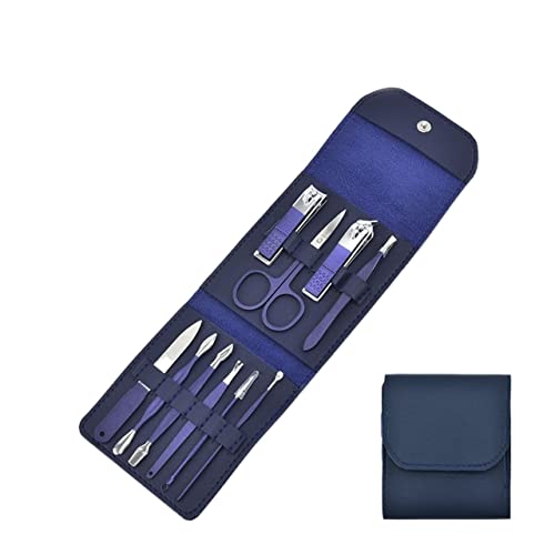 SCRUBY Nagelknipser-Set, Blau, Nagelschere, Pinzette, Pediküre-Set, professionelles Nagelkunst-Set, Maniküre-Werkzeug, Beauty-Set (10 Stück)