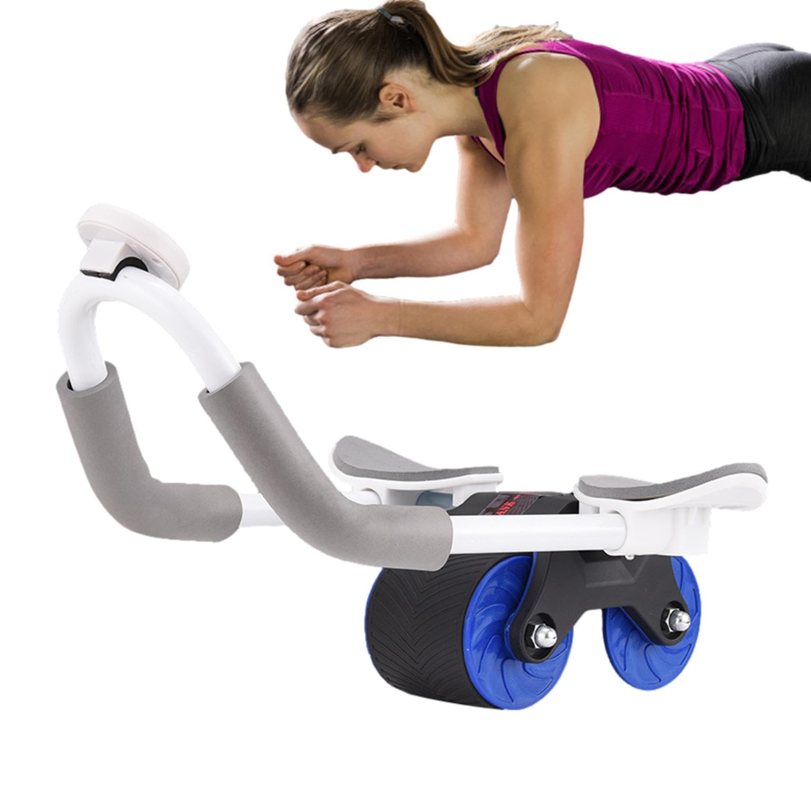 Bauchrad, Neues Abs Roller Rad, Rebound Bauchrad, Automatischer Rebound Ab Roller mit Ellenbogenstütze, Anfängerfreundliches Fitnessgerät, Leises Übungsrad für Workout Training