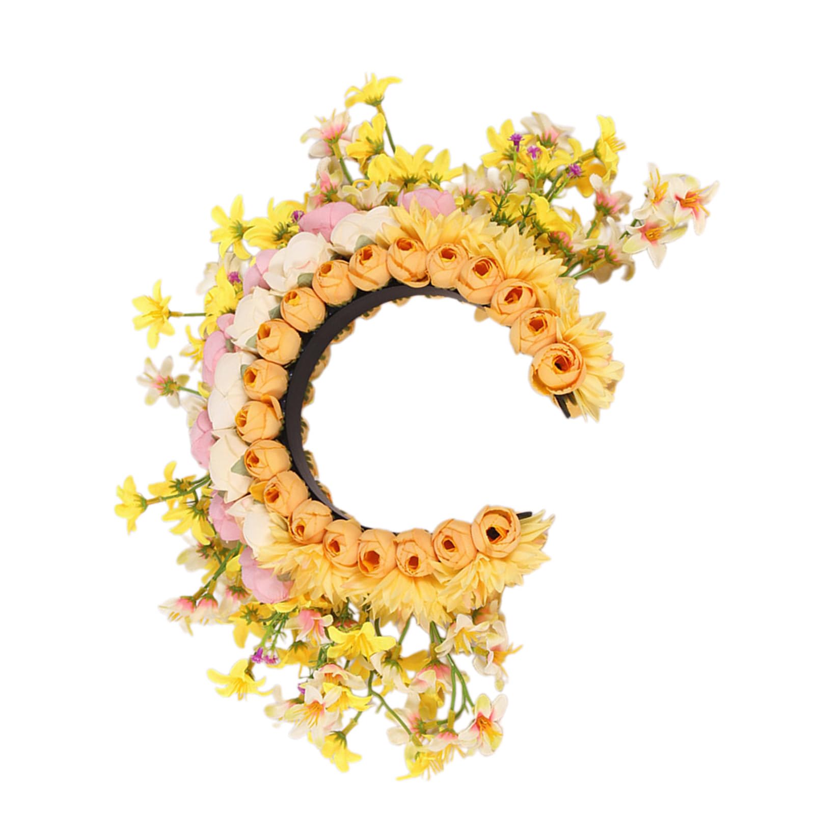 Stilvoller Blumenkopf Kranz Ethnische Blumen Blumen Stirnband Ornament Kopfschmuck Für Festivals Und Fotoshootings Einfach Zu Tragender Kopfschmuck