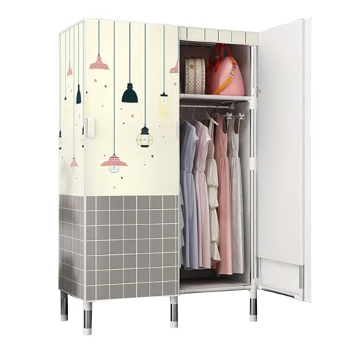 ZHANGshouf Kleiderschrank Stoffgarderobe Tragbarer Kleiderschrank Regale Mit Kleiderstange, Ablagen, Stoffbezug Canvas Kleiderschrank Für Schlafzimmer Schnell Und Einfach Zu Montieren,C-85x50x172cm