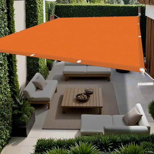 Sonnenschutzsegel mit Ösen, 150 x 320 cm (59 x 126 Zoll), 185 g/m² Material, Sonnenschutzstoff, 98% UV-Schutz, Sonnenwind für Outdoor-Gartenterrassenparty, Orange, 65 x 780 cm (26 x 307 Zol