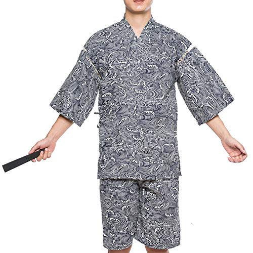 Fancy Pumpkin Kurzer Morgenmantel-Kimono-Pyjama-Anzug der Jinbei-Männer im japanischen Stil Größe XL-A02