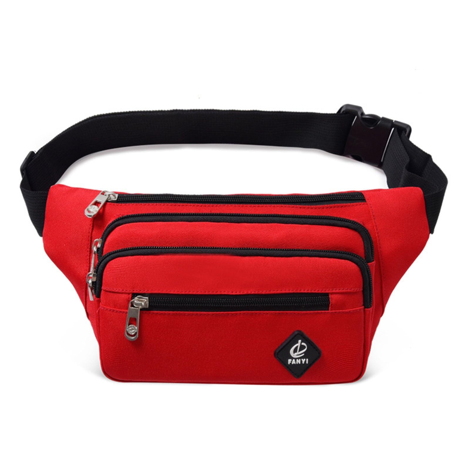 Bauchtasche Damen, Verstellbar Laufgürtel für Herren und Damen, Bauchtasche für Outdoor Reisen Sport Wandern Joggen Hundespaziergänge (Color : Red, Size : Small)