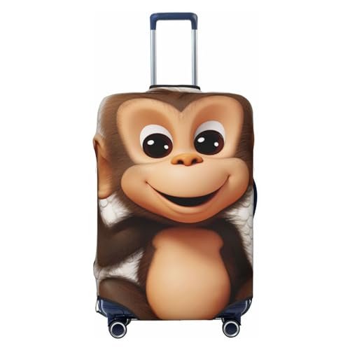 CSGJMYGS cute monkey Gepäckabdeckungen für Koffer, waschbar, modisch, dehnbar, kratzfest, passend für 45,7 - 81,3 cm Gepäck, XL, Schwarz, XL, Schwarz , XL