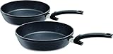 Fissler Vorteils-Set Adamant Comfort / 2 Stk. (24 cm + 28 cm) beschichtete Aluminiumpfannen Antihaft-Pfanne,kratzfest Induktionsgeeignet, Schwarz