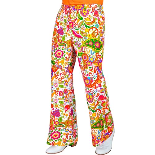 Widmann - 60er Jahre Hose für Herren, Hippie, Reggae, Flower Power, Disco Fever, Schlagermove