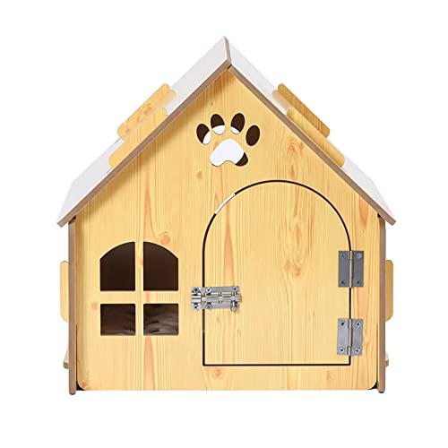 Katzenhaus Aus Holz mit Kissen, Katzenhaus, Katzenhaus for Wohnungskatzen, Katzenhaus, Wildkatzenhaus Outdoor Isoliert, Massivholz ( Color : B-with Door , Size : Big )