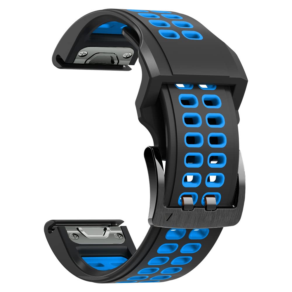 NEYENS 22 mm Silikon-Uhrenarmband für Garmin Fenix 7 6 5 Armband Forerunner 935 945 Uhrenarmband Fenix6 Pro Fenix5 Plus Gürtel, 22 mm, Achat