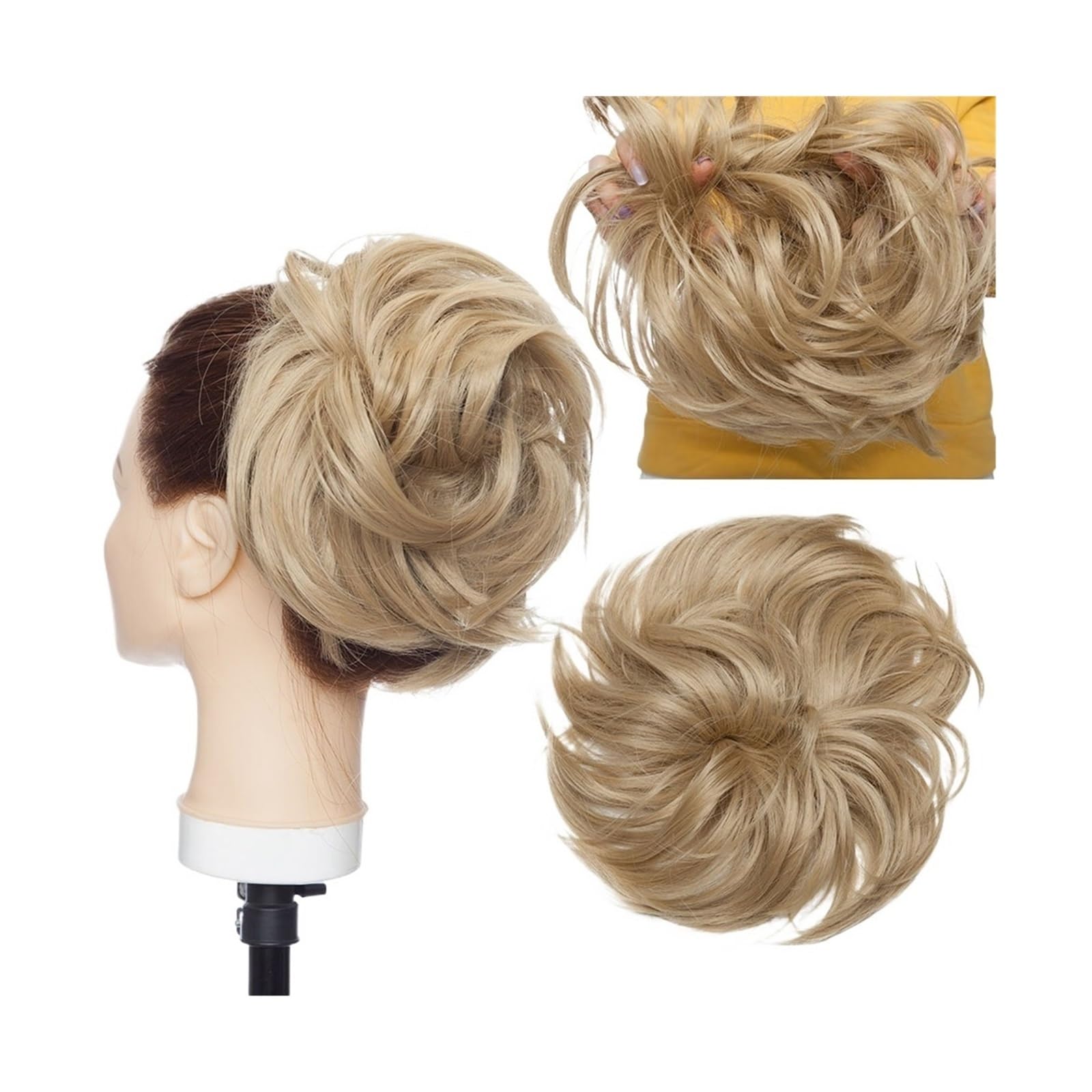 Haarteil Haargummi Synthetischer, zerzauster Haarknoten, Chignon-Haar, elastisches Band, Messy Bun-Haarteil, kurze Pferdeschwanz-Haarverlängerung for Frauen Haarverlängerung(1842)