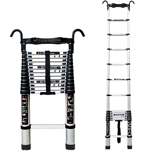 8 m/7 m/6 m/5 m/4 m/3 m/2 m/1 m Teleskopleiter mit abnehmbarem Haken, Teleskop-Ausziehleitern aus Aluminium für Wohnmobil/Dachzelt/Dachboden/Arbeiten im Freien, Tragkraft 150 kg (Größe: 1,5 m/4,9 Fuß