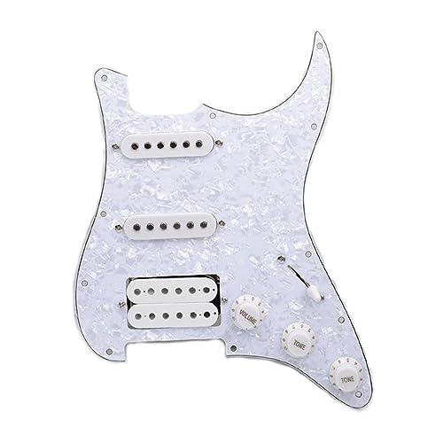 SSH-Schlagbrett Für E-Gitarre Und Schwarz-weiße, Vorverdrahtete SSH-Schlagplattenbaugruppe (Color : White white 4)