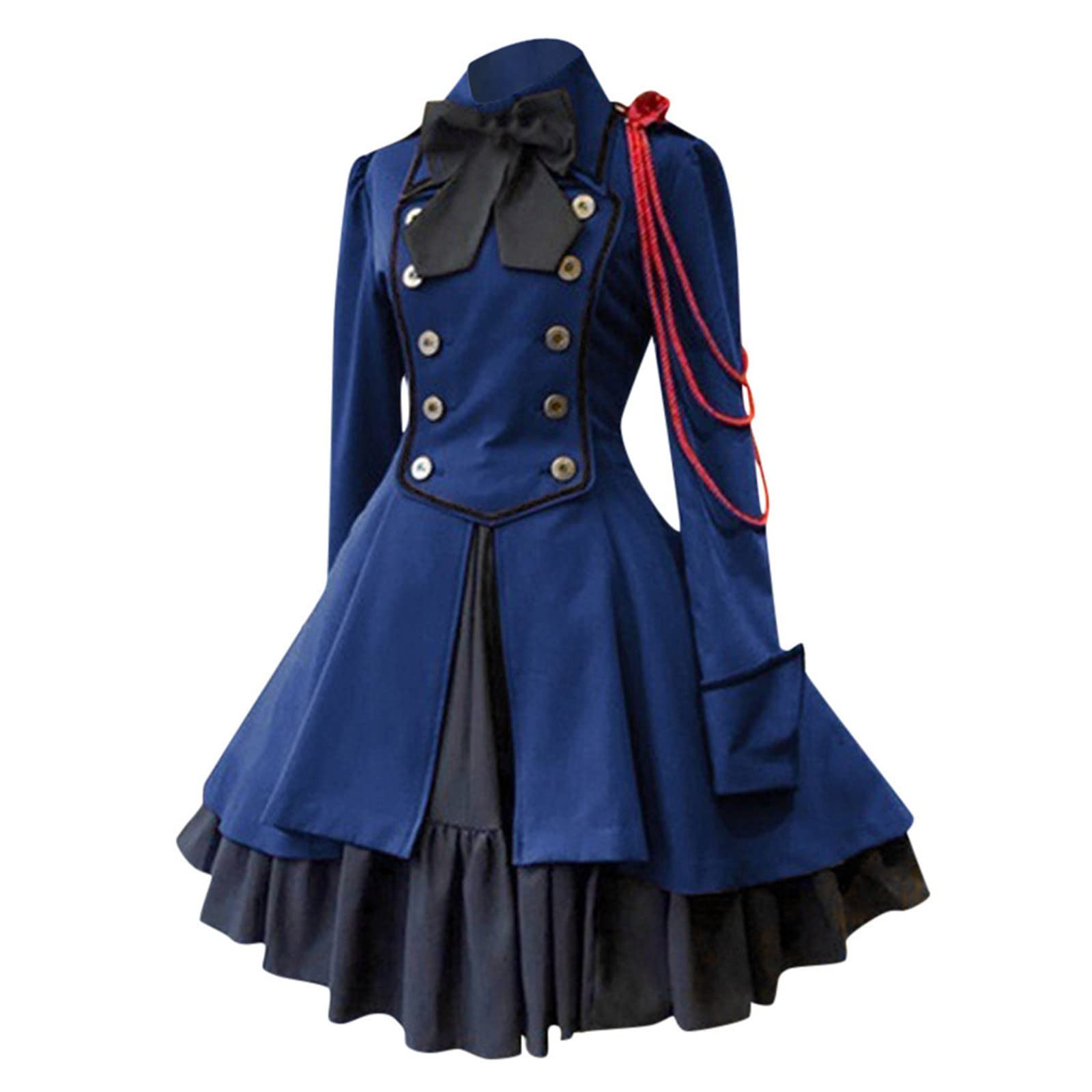 Renaissance Kleid Damen Mittelalter Viktorianischen Königin Kleider Renaissance Mittelalter Cosplay Uniform Halloween Kostüm für frauen Renaissance Gotisch Maxikleid Karneval Halloween Party Pr