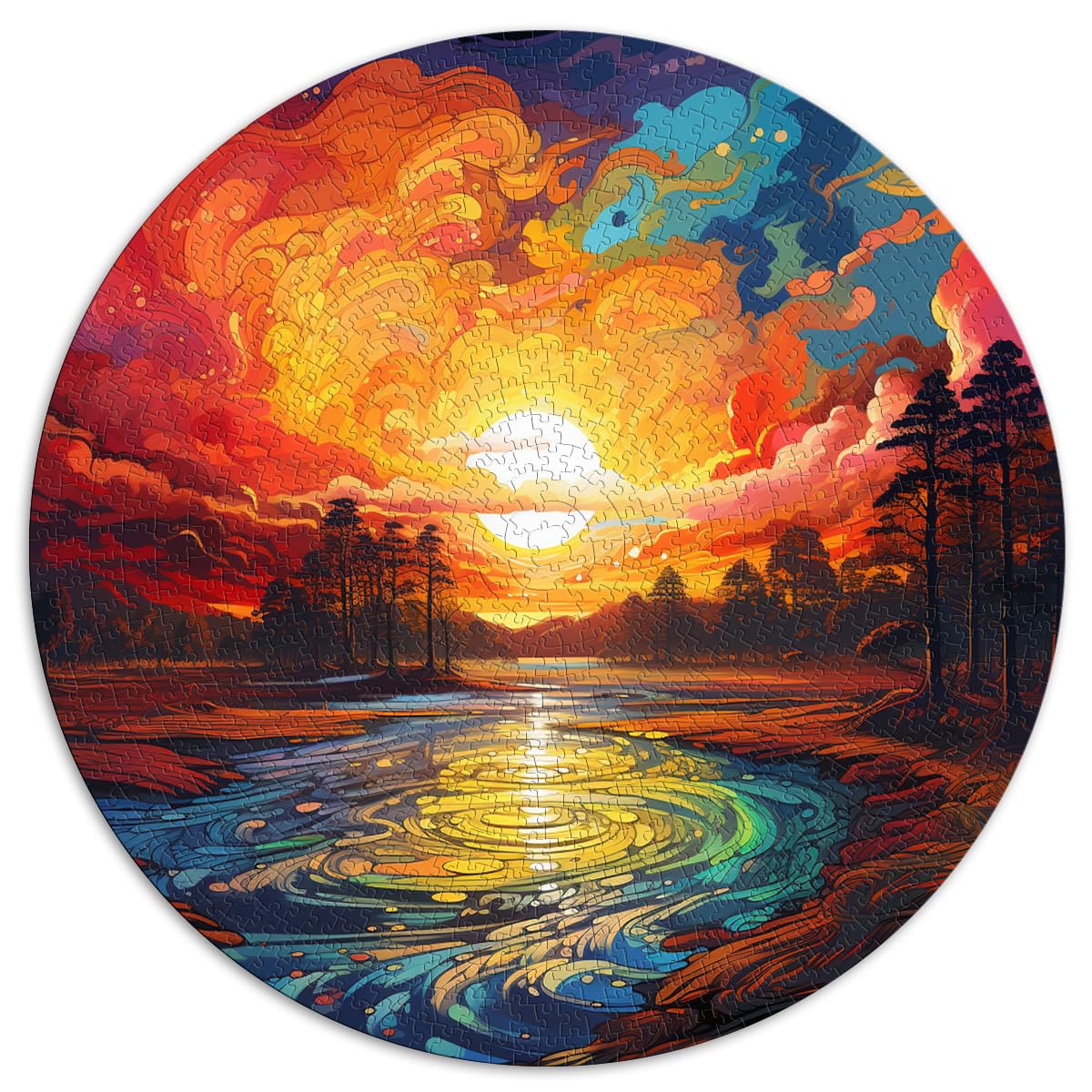 Puzzles, Geschenke, Spielzeuge, Schöner Sonnenaufgang, 1000-teiliges Puzzle, 67,5 x 67,5 cm, Lernpuzzle, jedes Teil ist einzigartig – anspruchsvolles, unterhaltsames Spiel für die ganze Familie