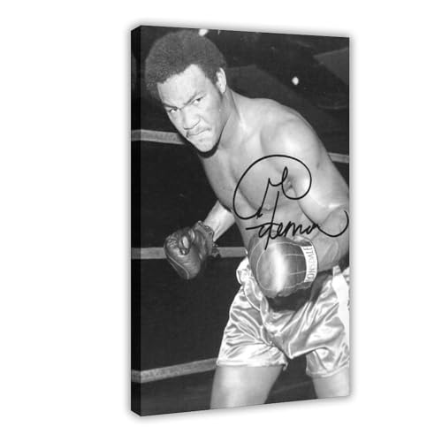 HACERR Photographie Signée Leinwandposter George Foreman Boxing En Édition Limitée + Autogrammzertifikat, Schlafzimmerdekoration, Landschaft, Büro, Raumdekoration, Geschenk, 50 x 75 cm