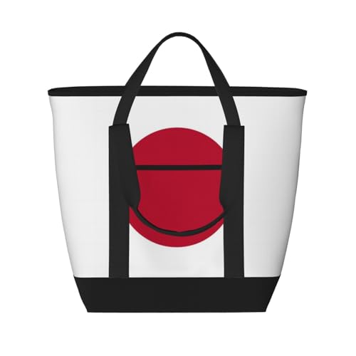 YQxwJL Isolierte Kühltasche mit japanischem Flaggenaufdruck, große Kapazität, Einkaufstasche, Reisetasche, Strand, wiederverwendbare Einkaufstasche für Erwachsene, Schwarz, Einheitsgröße