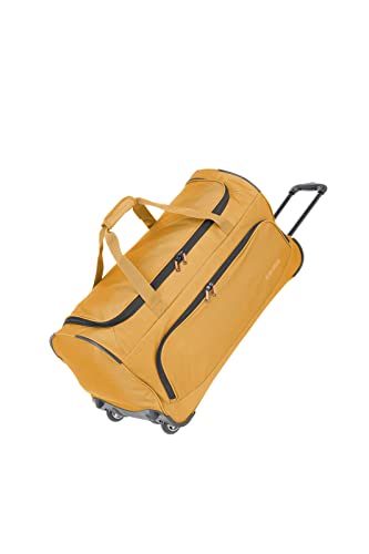 travelite 2-Rad Trolley Reisetasche Größe L, Gepäck Serie Basics Fresh: Weichgepäck Reisetasche mit Rollen im sportlichen Design, 71 cm, 89 Liter, gelb