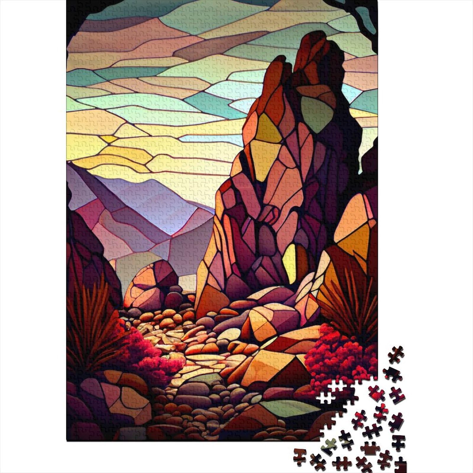 1000 Teile für Erwachsene, schwierige Puzzles, Wüsten-Holzpuzzles für Teenager, Geschenke zum Dekomprimieren, intellektuelles Lernspielzeug, 75 x 50 cm