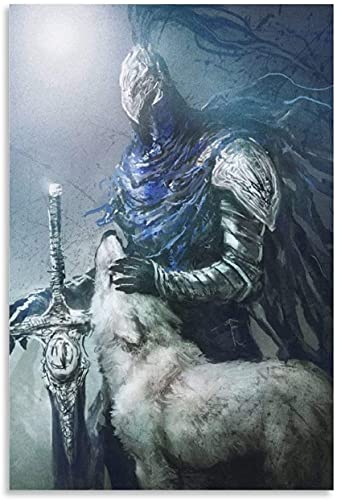 DIY 5d Diamant Malerei Kristall Strass Painting Spiel Dark Souls Wolf Sif und Artorias HD Stickerei Bilder Kunst Handwerk FüR Erwachsene Und Kinder 15.7"x19.7"(40x50cm) Kein Rahmen