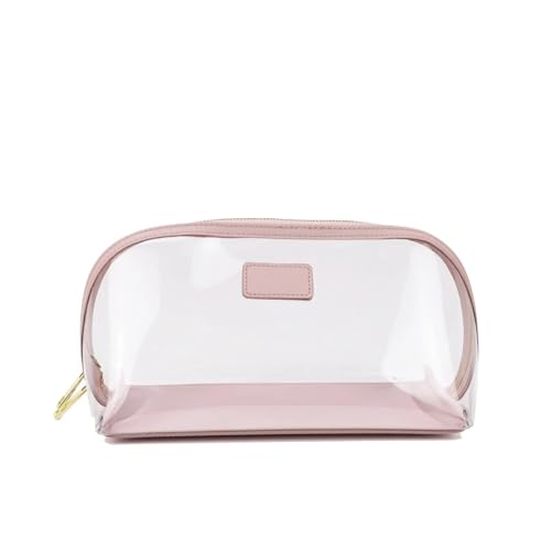 Transparenter Kulturbeutel Reise-Kosmetiktaschen-Set aus PU-Leder, wasserdichte Make-up-Pinsel-Aufbewahrungstasche, tragbar, transparent, PVC, TPU, Make-up-Taschen(Color:Pink L)