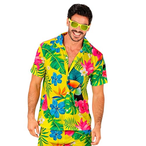 W WIDMANN MILANO Party Fashion - Hawaii Hemd, kurzarm Hemd, Blumen, Aloha, Strand Party, Verkleidung