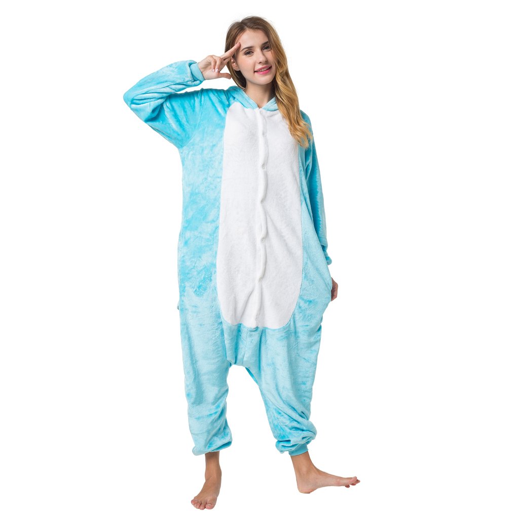 Katara 1744 -Elefant Kostüm-Anzug Onesie/Jumpsuit Einteiler Body für Erwachsene Damen Herren als Pyjama oder Schlafanzug Unisex - viele Verschiedene Tiere