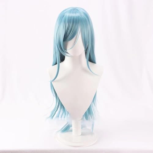 WCCNKK Anime Cosplay Perücke, World Plan Craziness Stage Feat Hatsune Miku Hinomori Shizuku Perücke, 80 Cm Blaues Langes Haar, Mit Perückenkappe, Für Party Alltag Halloween Perücke Cosplay