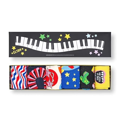 Happy Socks ELTON JOHN 6-PACK GIFT SET (DE/NL/SE/PL, Numerisch, 41, 46, Regular, Regular, Mehrfarbig)