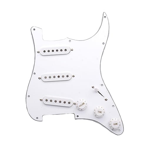 Schlagbrett Für E-Gitarre Und Weiße, Mit SSS Bestückte, Vorverdrahtete Schlagplattenbaugruppe (Color : White 1)