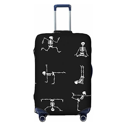 Miniks Totenkopf-Yoga-Reisegepäckabdeckung, robuster Koffer-Schutz, passend für 45,7 - 81,3 cm große Gepäckstücke, Größe XL, Schwarz, X-Large