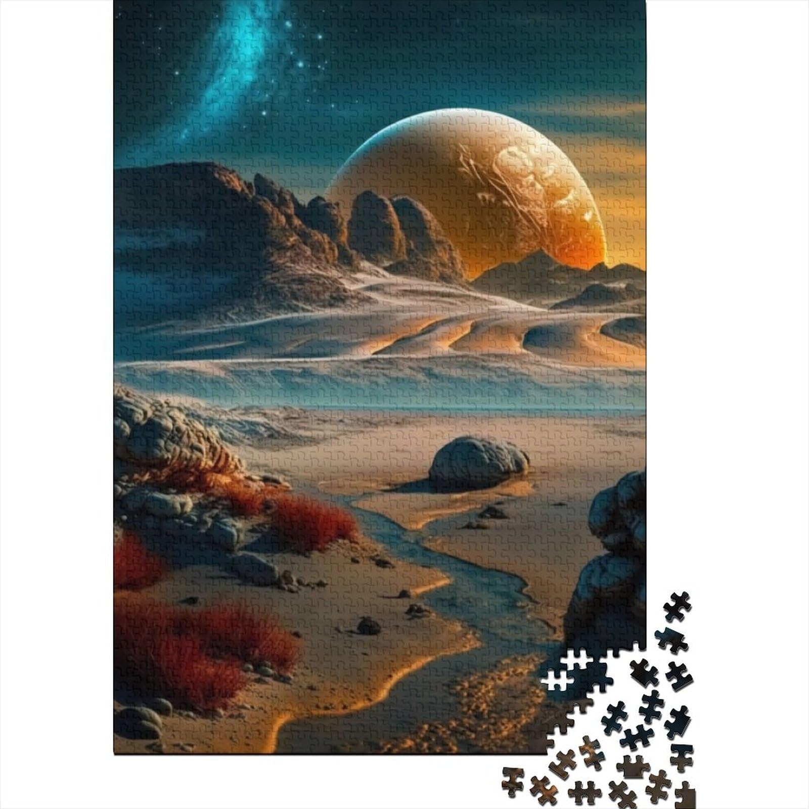 Exoplanet TRAPPIST Holzpuzzle für Teenager, 1000-teiliges Puzzle für Erwachsene Teenager, Weihnachtspuzzle-Geschenke für Frauen (Größe: 75 x 50 cm)